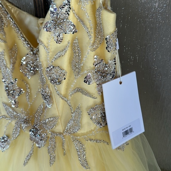 Mac Duggal 68162 yellow corset back ball gown size 12 NEW $798 - Picture 9 of 16